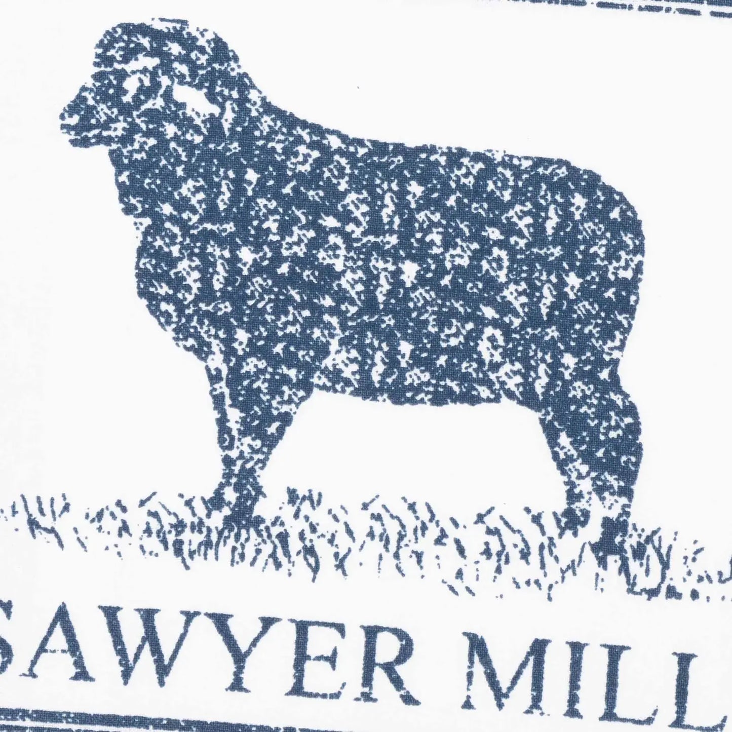 Sawyer Mills Blue Lamb Muslin Bleached White Tea Towel