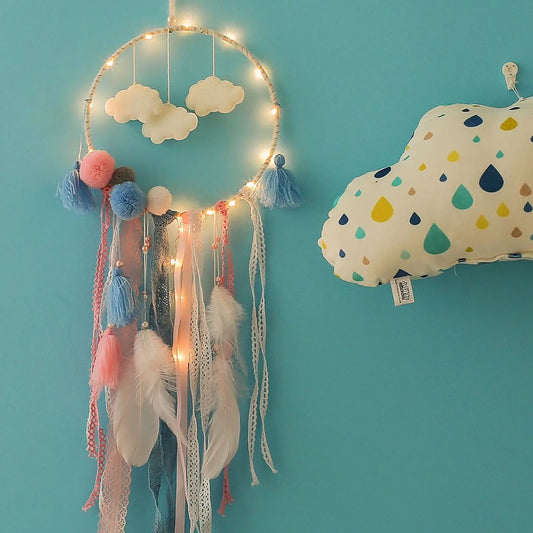 Cloud Dream Catcher Wall Hanging With LED